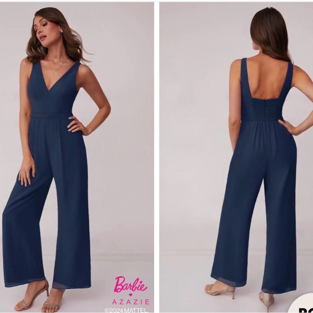 Azazie Elegant Blue Jumpsuit